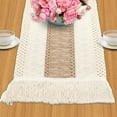 thumbnail image 4 of Farmhouse Boho Table Runner, Stitching Edge Handmade Crochet Bohemian Style, Suitable for Dining Table Decoration 180cm, 4 of 5