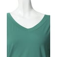 thumbnail image 3 of Thanth Womens Dolman Sleeves V-Neck Solid Shirring Drape Basic Tunic Top, 3 of 4