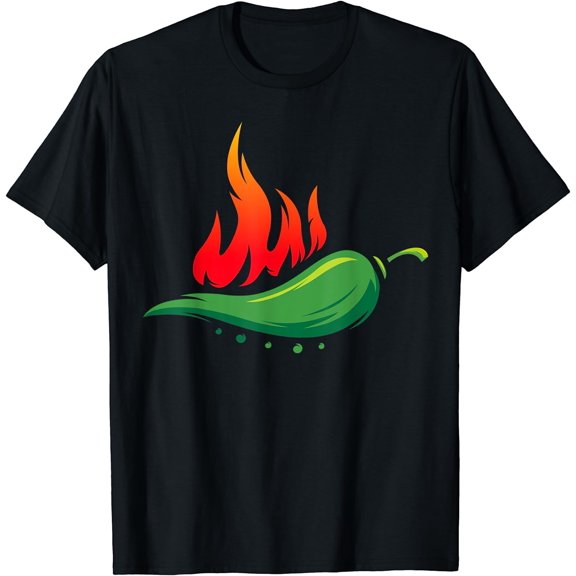 Flaming Hot Jalapeno Pepper for Spicy Mexican Food Lover T-Shirt