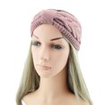 thumbnail image 3 of Diadema turbante de punto de ganchillo anudado con lazo clásico bohemio Chic de invierno para mujer rojo, 3 of 4