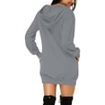 thumbnail image 2 of Robe Décontractée à Manches Longues et Capuche pour Femmes Couleur Unie, 2 of 4