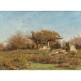 thumbnail image 2 of William Lamb Picknell 18x14 Gold Ornate Wood Frame and Double Matted Museum Art Print Titled - Pont Aven (1886), 2 of 4