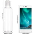 thumbnail image 2 of Paquete de 8 botellas de plástico PET transparentes rellenables de 200 ml (6.7 oz) para viajes, con tapa abatible a presión., 2 of 9