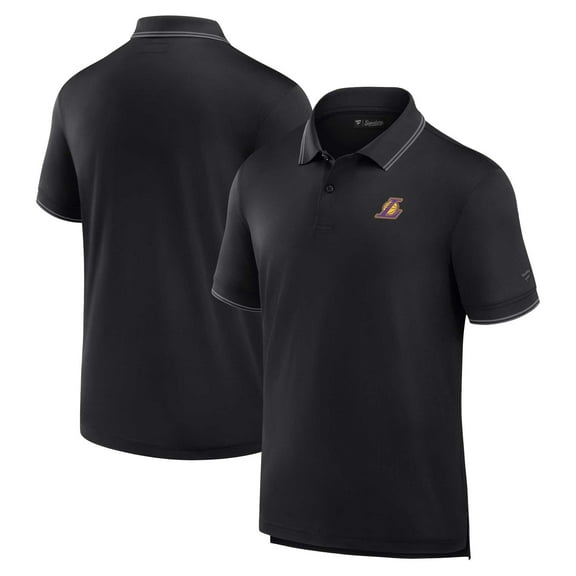 Men's Fanatics Black Los Angeles Lakers Front Office Pique Polo