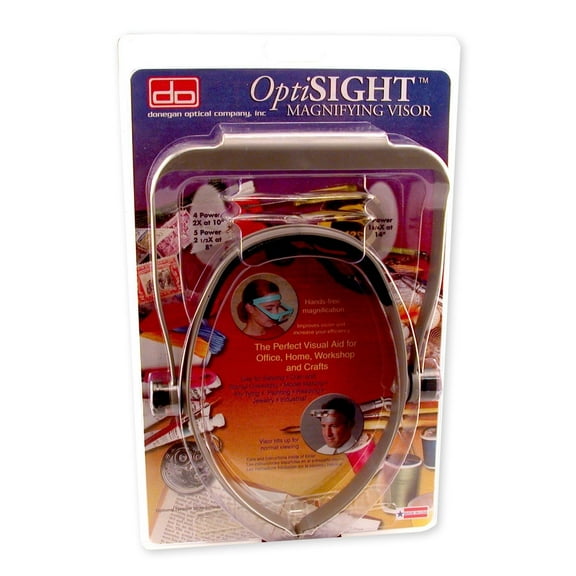 Optisight™ Binocular Magnifyng Visor - Gray. 3x, 4x And 5x Magnification Acrylic Lenses.