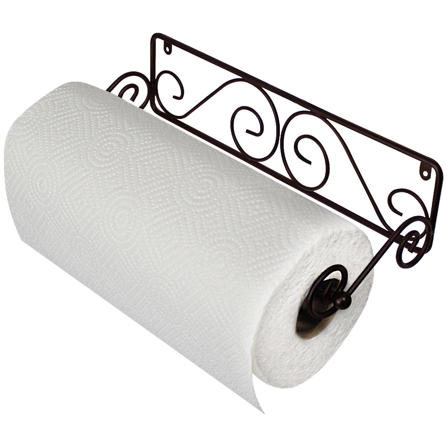mDesign Metal Wall Mount Paper Towel Holder & Dispenser Mounts to Walls or 