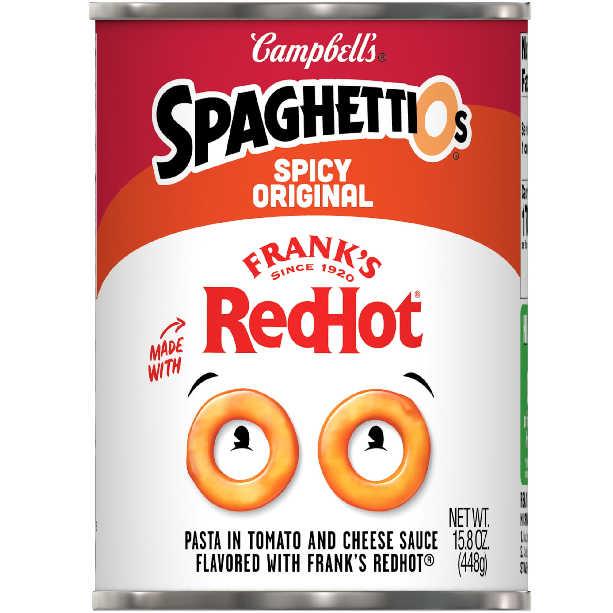 SpaghettiOs Spicy Original Made with Frank's RedHot, Canned Pasta, 15.8 oz Can