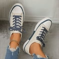 thumbnail image 4 of Mepaouo Canvas Shoes for Women Casual Low Top Fashion Sneakers Lightweight Running Walking Tennis Flats, 4 of 7