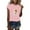 Pink, variant on Babysbule Womens Tops Women Casual Summer Printing Short Sleeves Round Neck Loose T-Shirt Blouse Tops