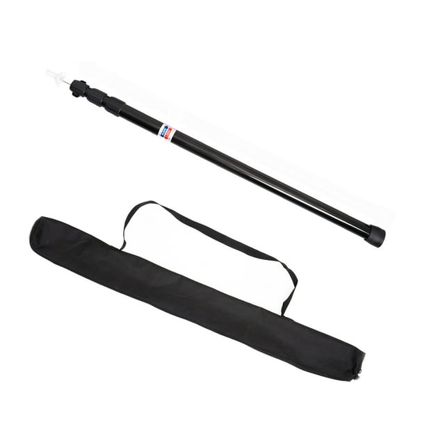 Graflsoa Mât de Tente Réglable en Alliage d'Aluminium pour Usage Extérieur, 230cm, Noir, Pièce Unique, Léger et Durable