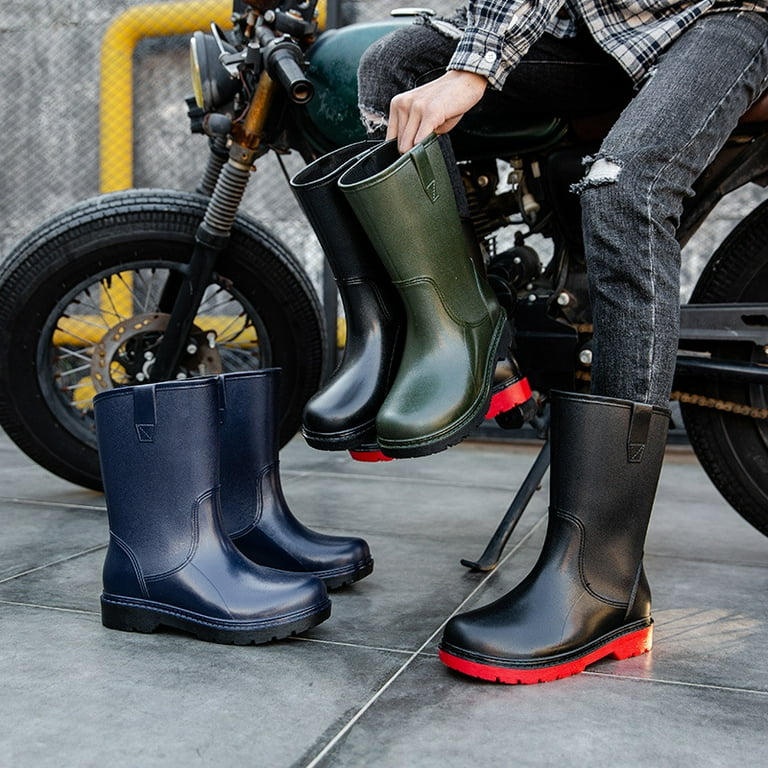 Men s Rain Boots Long Tube Water Shoes Non slip Waterproof Safety Work Shoes Platform Knee high Rainboots Galoshes Fishing Shoes Walmart