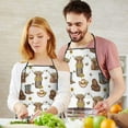 thumbnail image 5 of White Highland Cow Flower Barrel Pattern Apron-Garden Aprons for Women with Pockets-Cotton Linen Waterproof Kitchen Cooking Gardening Aprons Adjustable for Kitchen,Cooking,BBQ and Salon 33x27 Inch, 5 of 7