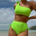 thumbnail image 4 of Elainilye Fashion Swimsuits for Women Sexy Solid Swimwear Bikini Set Two Piece Swimsuit Bathing Suit Swimwear,Green, 4 of 5