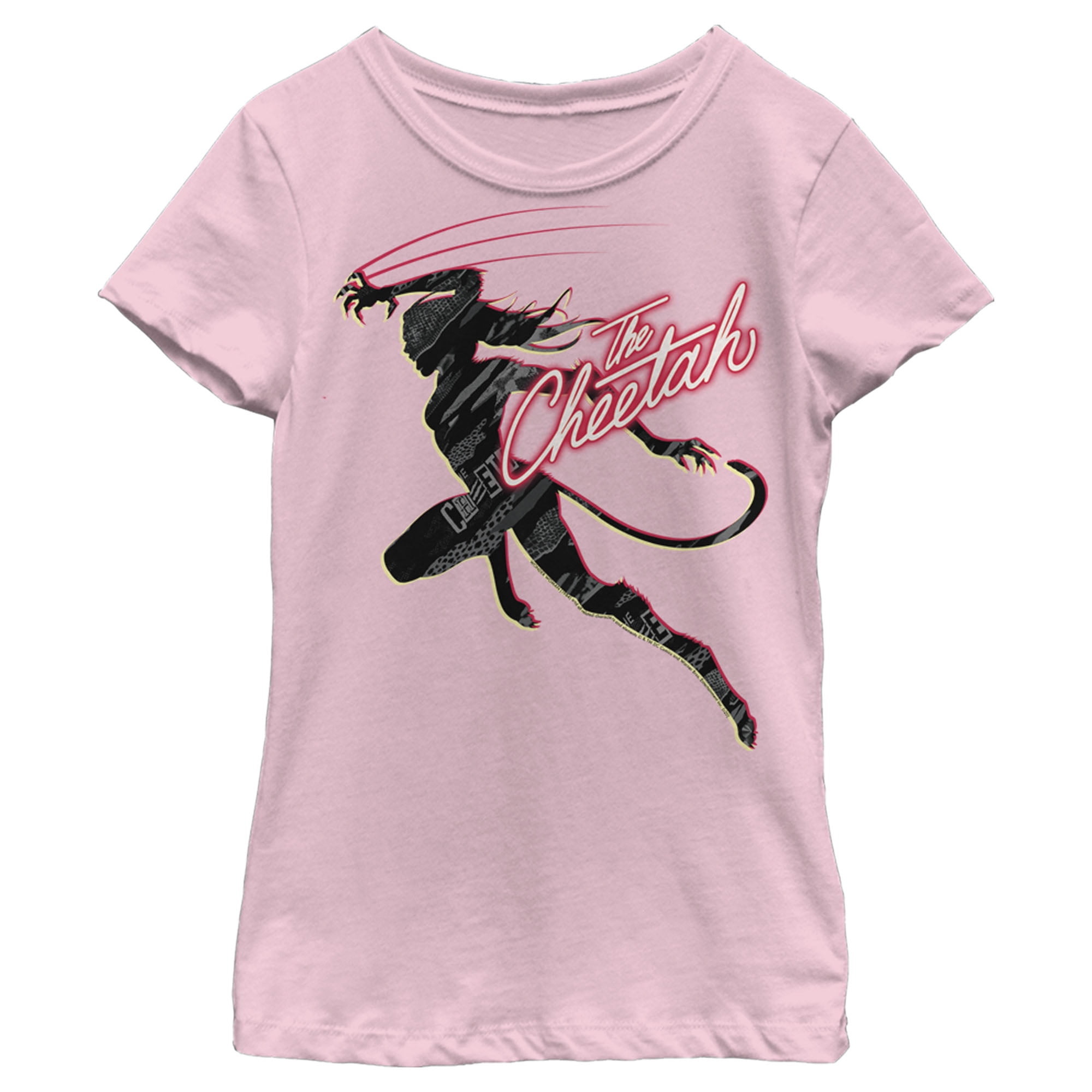 Cute Pink Cheetah Youth Fashion Tops Casual Short Sleeve Print T-Shirts for Boys and Girls
