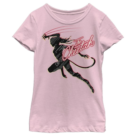 Girl's Wonder Woman 1984 Cheetah Silhouette  Graphic Tee Light Pink X Small