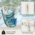 thumbnail image 3 of Hammock Swing Chair - Hanging Rope Chair Portable Porch Seat With Two Cushions for Bedroom, Patio, Travel, Camping, Garden, Indoor, Outdoor Support Kids and Adults up to 265 Pounds (Blue), 3 of 9