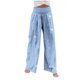 thumbnail image 4 of ICHUANYI Clearance Women's Loose Wide Leg Pants High Waist Straight Pants Casual Printing Pants(Blue, XL) ICHUANYI WER2023081007000, 4 of 6