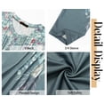 thumbnail image 5 of Fantaslook 3/4 Length Sleeve Womens Tops Dressy Casual Boho Blouses V Neck Pleated Tunic Tops Work Shirts, 5 of 8