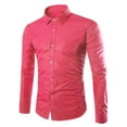 thumbnail image 3 of Gifts for Men! QATAINLAV Dress Shirts for Men Regular Fit Long Sleeve Tees Shirt Solid Business Casual Formal Shirts for Wedding Party Hot Pink M, 3 of 4