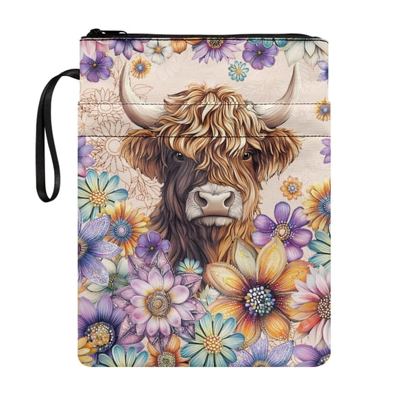HELLHERO Calf Floral Design Book Cover Sleeve Pouch with Lightweight for Books Lovers Book Organizer Bag Storage & Portability for Bible or Book