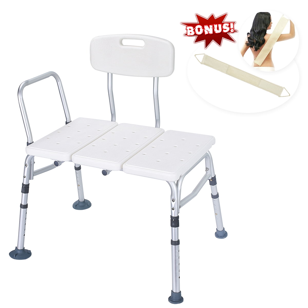 Health Line Transfer Bench, Weight Capacity 400 lbs, Adjustable with