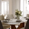 thumbnail image 5 of POVISON 71" Modern Dining Table Sets for 6, Matte White Sintered Stone Dining Table with 6 Chairs, Rectangular Dining Room Sets,7 Pieces, 5 of 6