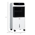 thumbnail image 3 of HOMCOM 32" Evaporative Air Cooler with 3.2 Gal Water Tank, 60Â° Oscillating, 3-In-1 Ice Cooling Fan, Portable Swamp Cooler with Humidifier for Home Office, 3 Modes, 3 Speeds, 12H Timer, Remote, White, 3 of 8