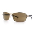thumbnail image 4 of Mens 90s Rectangular Metal Rim Sport Wrap Arm Sunglasses Gold - Gold Mirror, 4 of 8