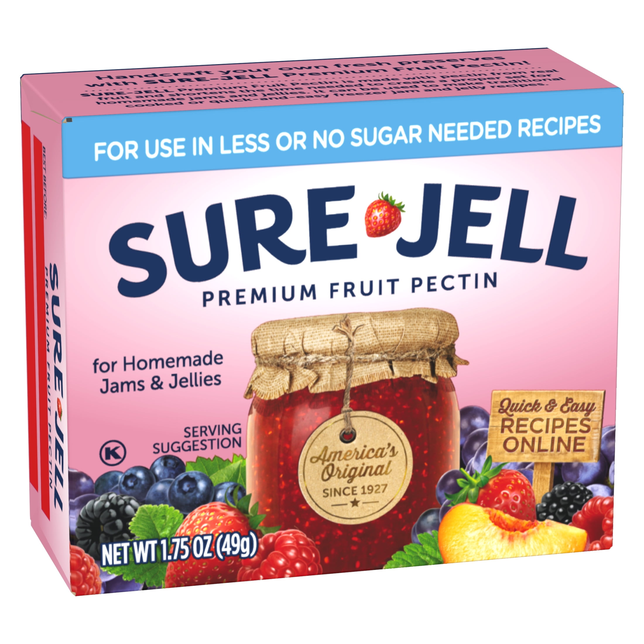 Sure Jell Premium Fruit Pectin for JAMS JELLYS and PRESERVES, 1.75