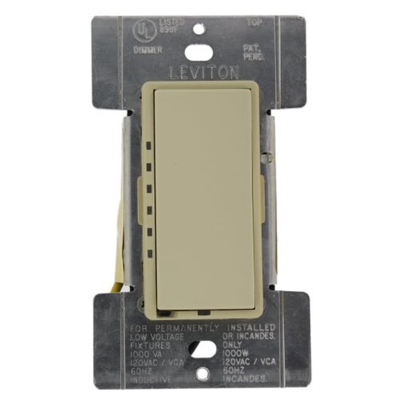 Leviton Light Almond Mural Preset Digital Magnetic Low-Voltage Rocker Dimmer 1000VA 750W MDM10-1LA