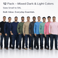 thumbnail image 2 of BILLIONHATS Mens Long Sleeve Light and Dark Colorful T-Shirts, Cotton - Crew Neck Bulk Tees for Men, Wholesale Sleeved T-Shirt 12 Packs - Size Small, 2 of 6