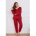 thumbnail image 5 of U2SKIIN Fluffy Pajamas set for Women Fleece Pullover 2 Piece Pjs Set Soft Plush Sleepwear Winter Loungewear(Red, XL）, 5 of 5
