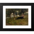 thumbnail image 2 of Eliphalet Fraser Andrews 14x12 Black Modern Framed Museum Art Print Titled - Man Reclining Beside a Stream, 2 of 5