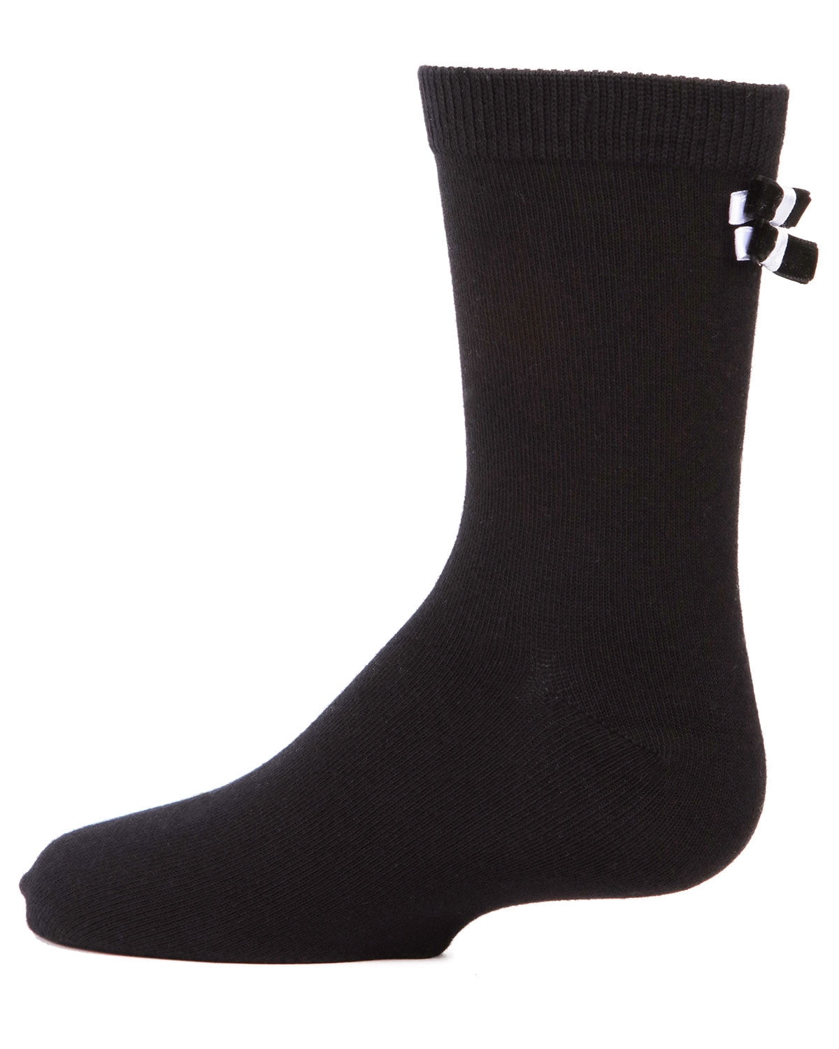 Girls Bow Socks | Girls Socks with Bows by MeMoi 4 / Black MKF 6011