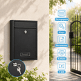 Wall Mount Mailbox for Outside, Large Wall Mailbox with Key Lock, Rust ...