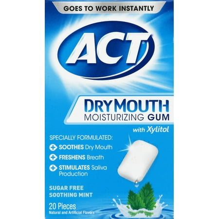 ACT® Dry Mouth Moisturizing Xylitol Gum, 20ct