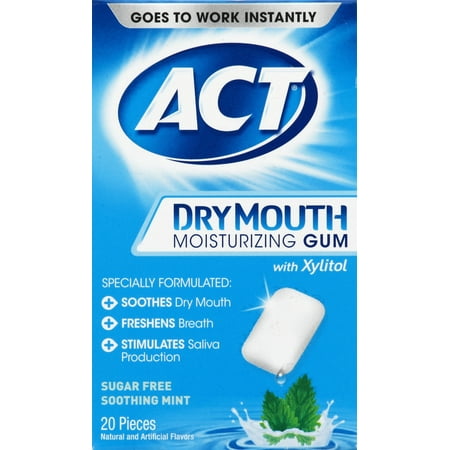 - ACT® Dry Mouth Moisturizing Xylitol Gum, 20ct