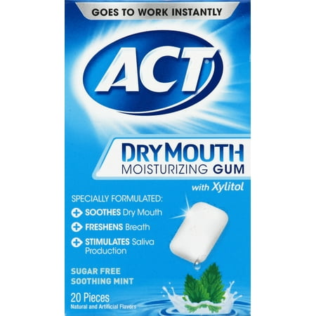 ACT® Dry Mouth Moisturizing Xylitol Gum, 20ct (Best Mouth Freshener Gum In India)