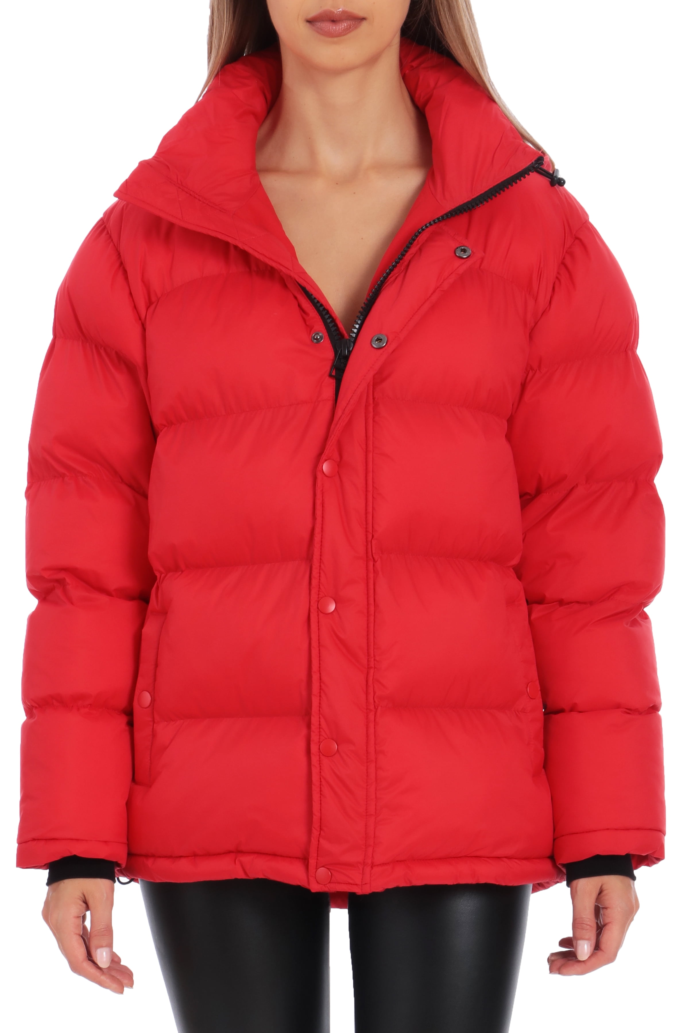 nylon puffer jacket women's
