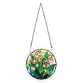 thumbnail image 2 of Flower Stained Glass Style Acrylic Suncatcher Puzzle, 83 Pieces DIY Jigsaw Window Hanging Ornament, Translucent Shatterproof Wall Hanging for Home Garden Decor, Creative Craft Gift, 2 of 6