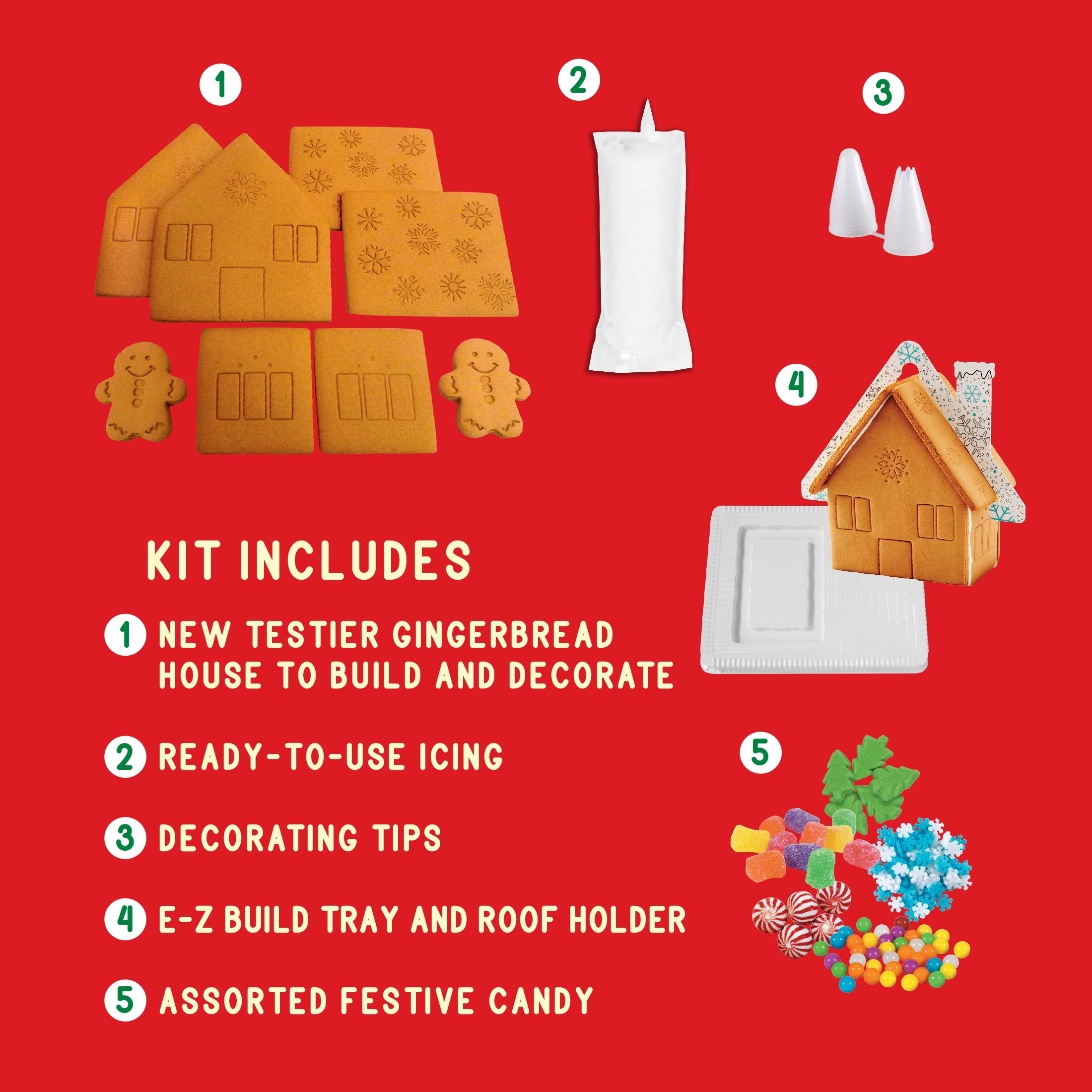 Freshness Guaranteed, Build Your Own Christmas Gingerbread Cookie House Kit, 35.3 oz