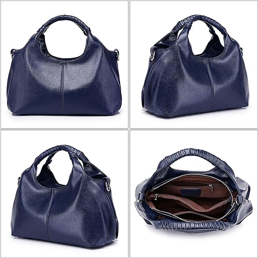 Genuine Leather Shoulder Bags Purses and Handbags for Women Satchel Designer Cross Body Hobo Medium Size Tote