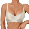 thumbnail image 3 of WHEANG Satin Bras for Women Back Beauty Bra Soft Support Breathable Casual Plus Size Bra Wireless Comfort Everyday Bra Cross Back Push Up Bra for Daily Wear Size L White, 3 of 6