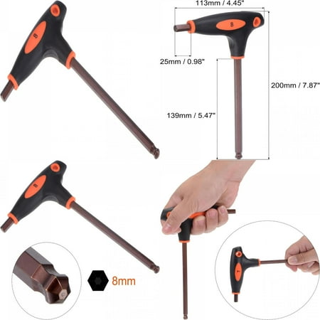 

Top-Notch Durable Metric S2 Steel Ball End T-Handle Hex Key Wrench Spanner - Essential High-Quality Tool for Professional and DIY Mechanics - Reliable and Long-Lasting Choice