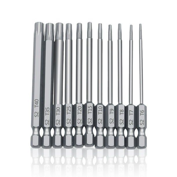 Juego de puntas de destornillador, herramientas de atornillado con mango Hexagonal, aleación de acero Torx, carpintería, mano de reparación de alta precisión, 100mm, 11 piezas Scienceny TO001011-02