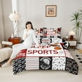 thumbnail image 4 of Homewish Football Baseball Basketball Boy Girl Bedding Comforter Set 2pcs,Black Red Twin Comforter Sets Microfiber,Eat Sleep Sports Breathable Bedding Set,Breathable Home Decor,Reversible, 4 of 8