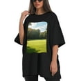thumbnail image 4 of Plus Size Shirt for Women Black Tops for Women Short Sleeves Shirt for Women Lawn T Shirt Oversized Shirt for Women S, 4 of 5