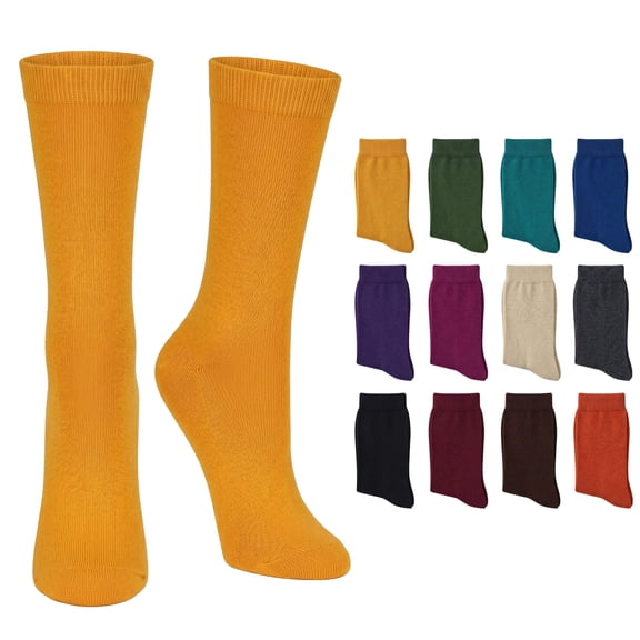 Tipi Toe Womens Classic Crew Socks for Women – Soft, Stylish, and Colorful 12-Pack Set