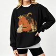 thumbnail image 2 of WEIWEN Halloween Sweatshirt for Women Cute Cat Pumpkin Face Graphic Crewneck Long Sleeve Fall Outfits for Women Going Out Tops Casual Spooky Season Sweaters Women's Clothing S, 2 of 4