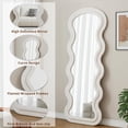 thumbnail image 2 of Resenkos Flannel Wave Full Length Floor Mirror, Versatile Wall Hanging/Leaning Mirror for Bedroom/Living Room, White, 2 of 6